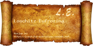 Loschitz Eufrozina névjegykártya